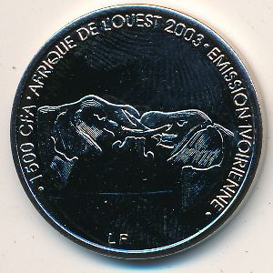 Ivory Coast., 1500 francs CFA, 2003