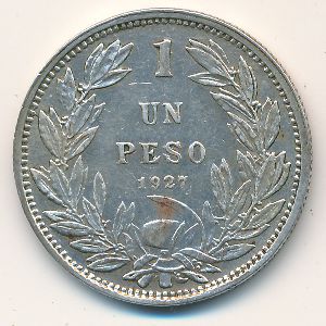 Chile, 1 peso, 1927