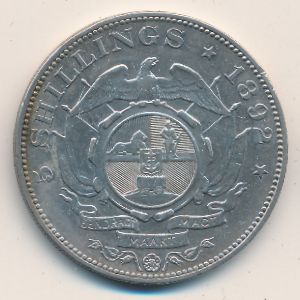 South Africa, 5 shillings, 1892