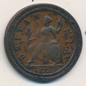 Великобритания, 1/2 пенни (1719–1724 г.)