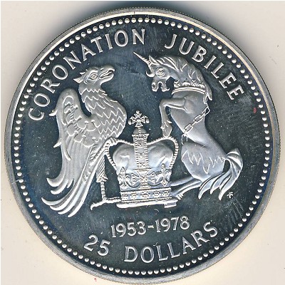 Barbados, 25 dollars, 1978
