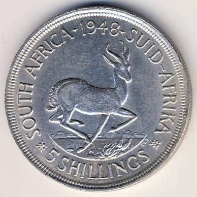 South Africa, 5 shillings, 1948–1950