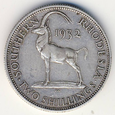 Southern Rhodesia, 2 shillings, 1932–1936