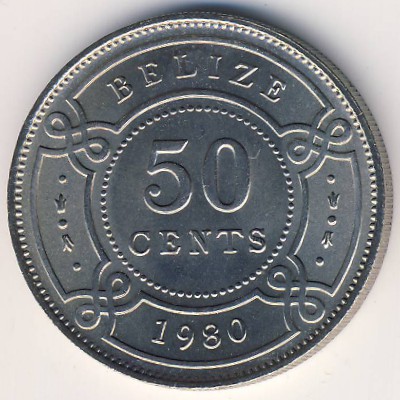 Belize, 50 cents, 1974–2016