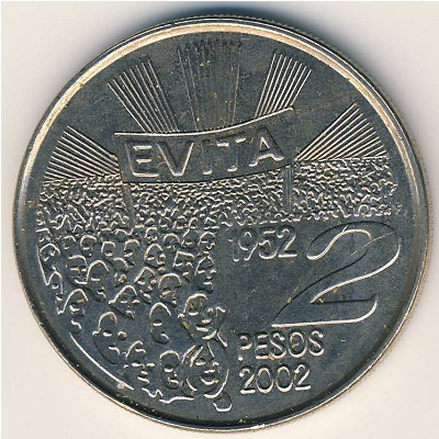 Argentina, 2 pesos, 2002