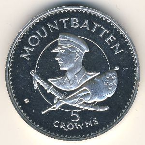 Turks and Caicos Islands, 5 crowns, 1980