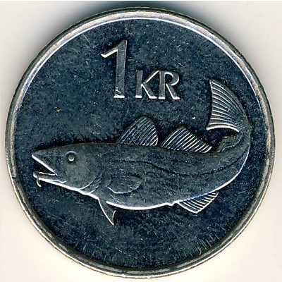 Исландия, 1 крона (1989–2011 г.)