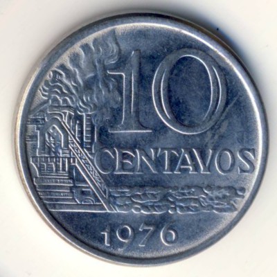 Brazil, 10 centavos, 1974–1979