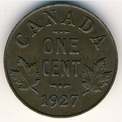 Canada, 1 cent, 1920–1936