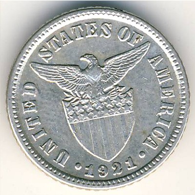 Philippines, 10 centavos, 1907–1935
