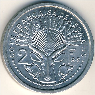 French Somaliland, 2 francs, 1959–1965