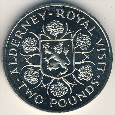 Alderney, 2 pounds, 1989