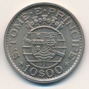 Sao Tome and Principe, 10 escudos, 1971