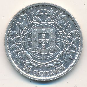 Portugal, 20 centavos, 1913–1916