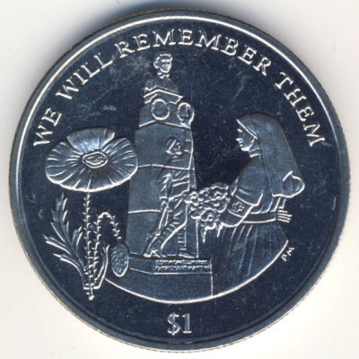 Виргинские острова, 1 доллар (2014 г.)