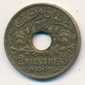 Syria, 2 1/2 piastres, 1940