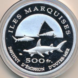 Marquesas Islands., 500 francs, 2014
