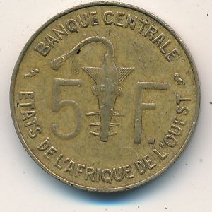 West African States, 5 francs, 1960