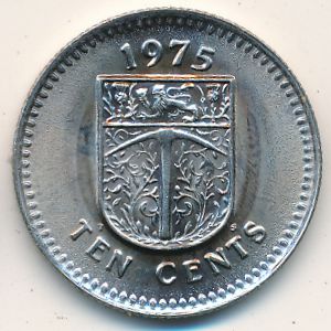 Rhodesia, 10 cents, 1975