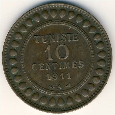 Tunis, 10 centimes, 1907–1917