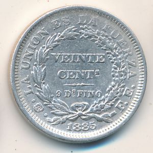 Bolivia, 20 centavos, 1884–1907