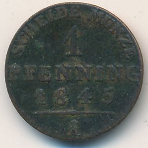 Prussia, 1 pfenning, 1843–1845