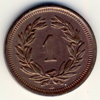Switzerland, 1 rappen, 1850–1900
