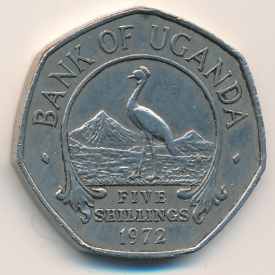 Uganda, 5 shillings, 1972