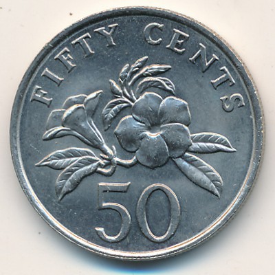 Singapore, 50 cents, 1985–1988