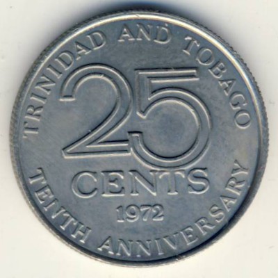 Trinidad & Tobago, 25 cents, 1972