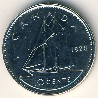 Canada, 10 cents, 1969–1978