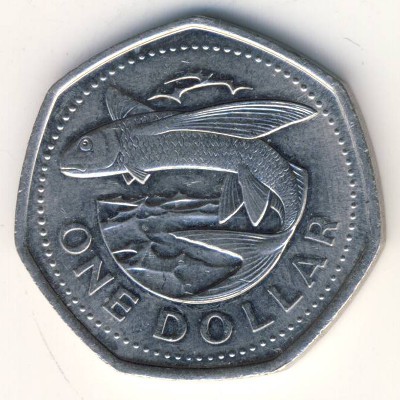 Barbados, 1 dollar, 1988–2005