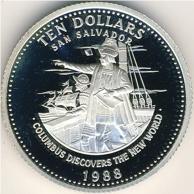 Багамские острова, 10 долларов (1988 г.)