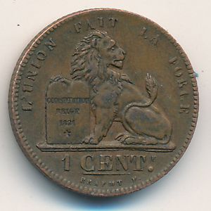 Belgium, 1 centime, 1835–1863