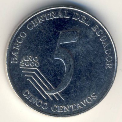 Ecuador, 5 centavos, 2000–2003