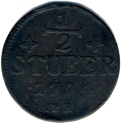 Юлих-Берг, 1/2 стюбера (1765–1794 г.)