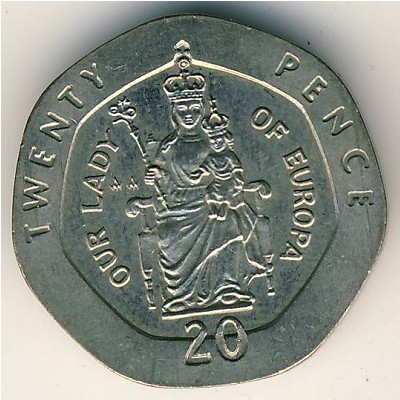 Gibraltar, 20 pence, 1988–1997