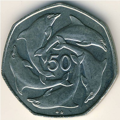 Гибралтар, 50 пенсов (1990–1997 г.)