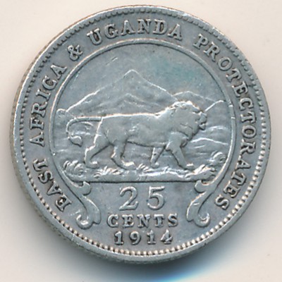 East Africa, 25 cents, 1912–1918