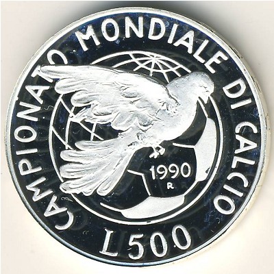 Italy, 500 lire, 1990