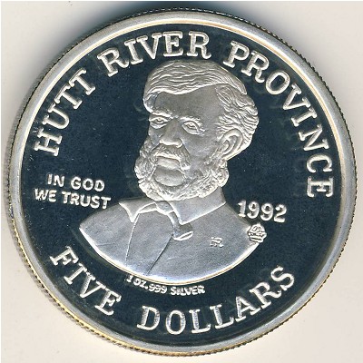 Hutt River Province., 5 dollars, 1992