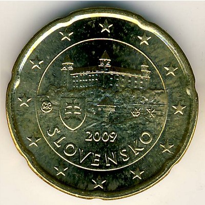 Slovakia, 20 euro cent, 2009–2013