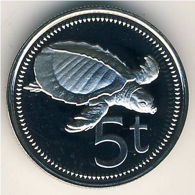 Papua New Guinea, 5 toea, 1975–1999
