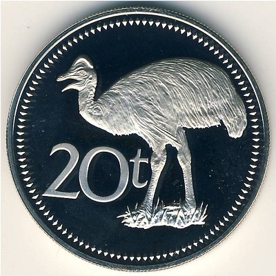 Papua New Guinea, 20 toea, 1975–1999