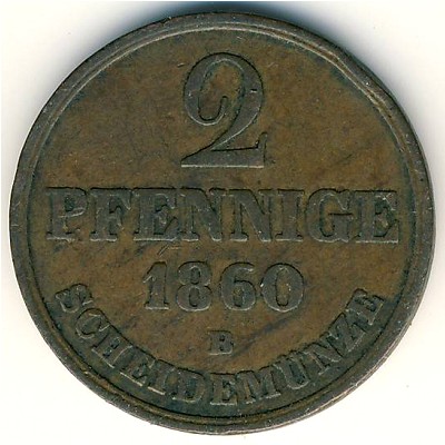 Hannover, 2 pfennig, 1858–1864