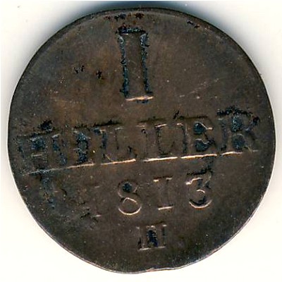 Saxony, 1 heller, 1813