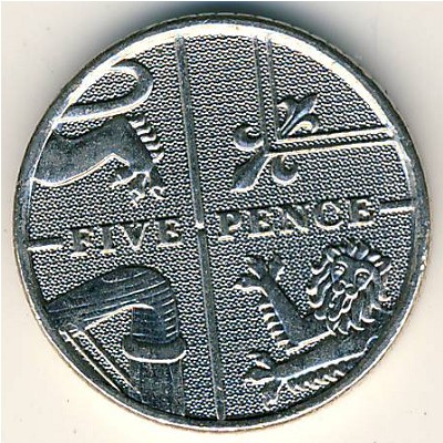 Великобритания, 5 пенсов (2008–2010 г.)