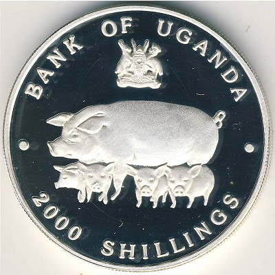 Uganda, 2000 shillings, 1995