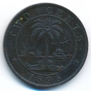 Liberia, 2 cents, 1896–1906