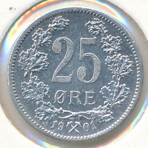 Norway, 25 ore, 1896–1904